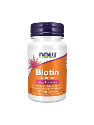 NOW - Biotin (Витамин B-7) 1000 МКГ - 100 капсули