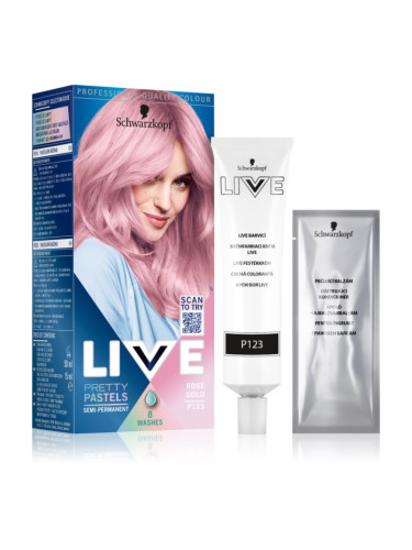 Schwarzkopf LIVE Ultra Brights or Pastel полуперманентна боя за коса цвят 123 Rose Gold 1 бр.