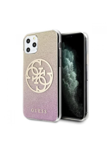 Поликарбонатен гръб Guess Glitter Gradient 4G Circle Logo за iPhone 11 Pro Max, GUHCN65PCUGLPGG