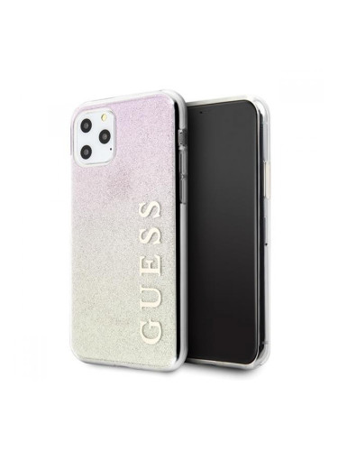 Гръб Guess Gradient Glitter за Apple iPhone 11 Pro Max, GUHCN65PCUGLGPI, Розов-златен