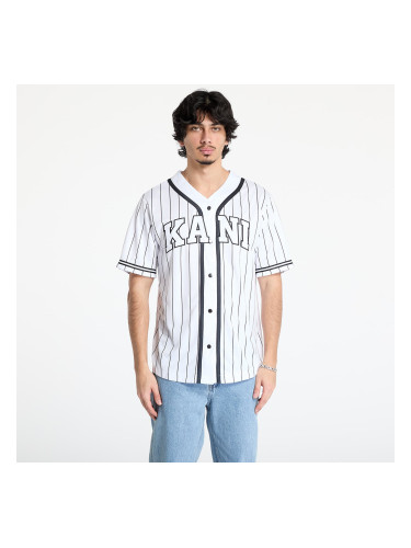 Риза Karl Kani Serif Pinstripe Baseball Shirt White/ Black M