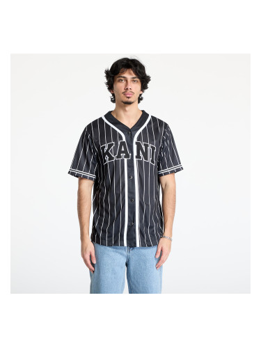 Риза Karl Kani Serif Pinstripe Baseball Shirt Black/ White S