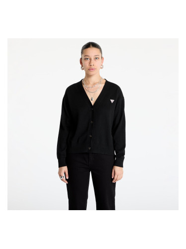 Пуловер Guess JEANS Silk and Wool-Blend Mini Triangle Cardigan Jet Black A996 XS