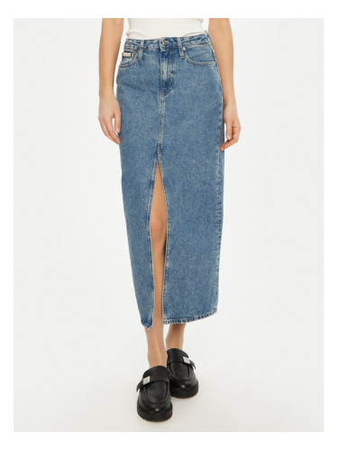 Calvin Klein Jeans Дънкова пола J20J224532 Син Straight Fit