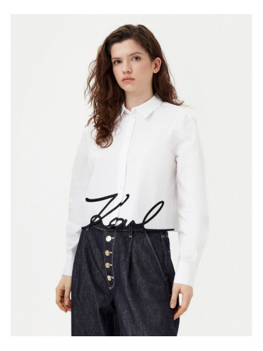 KARL LAGERFELD Риза A1W11002 Бял Regular Fit