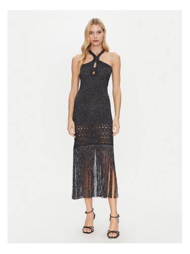 Simona Corsellini Плетена рокля P25CPABO0401 Черен Slim Fit