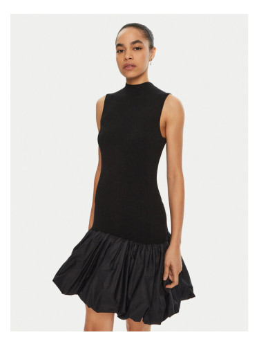 ROTATE Коктейлна рокля 113620 Черен Slim Fit