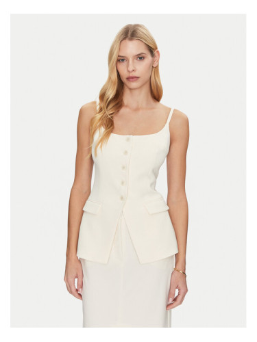 Simona Corsellini топ P25CPTO00801 Бежов Slim Fit