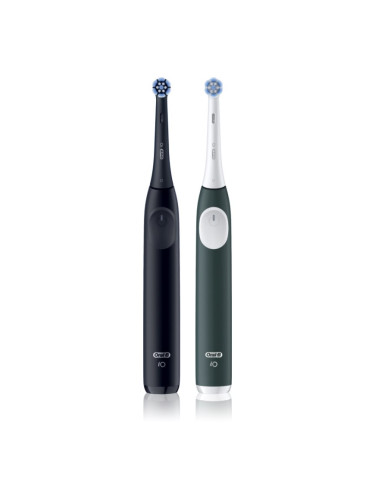 Oral-B iO2 електрическа четка за зъби ДУО ОПАКОВКА Matt Black & Forest Green 1 бр.