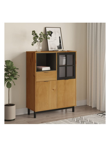 Sonata H Висок шкаф със стъклени вратички FLAM 92x40x122,5 см бор масив