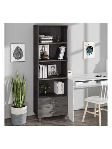 Sonata H Висок шкаф HAMAR, светлосив, 60x35x180 см, борово дърво масив