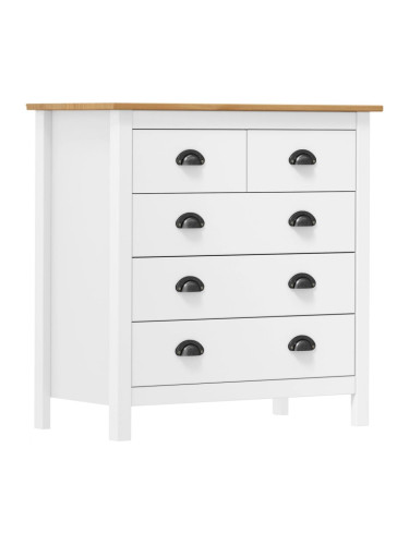 Sonata H Сайдборд Hill бял 79x40x80 см борово дърво масив