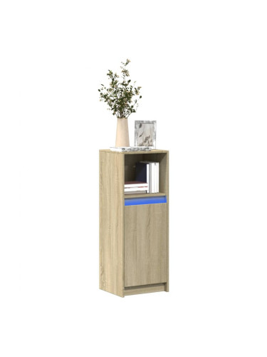 Sonata H Сайдборд с LED, дъб сонома, 38x34x100 см, инженерно дърво