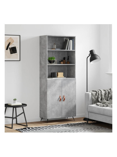 Sonata H Висок шкаф, бетонно сив, 69,5x34x180 см, инженерно дърво