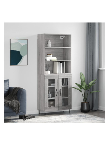 Sonata H Висок шкаф, сив сонома, 69,5x34x180 см, инженерно дърво