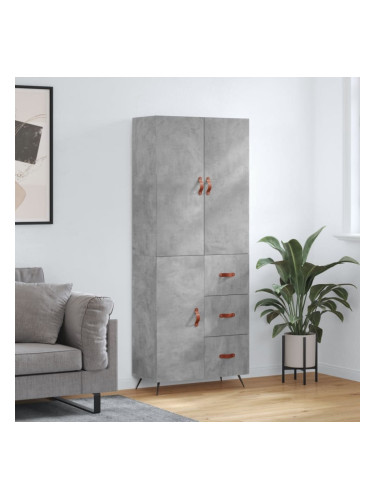 Sonata H Висок шкаф, бетонно сив, 69,5x34x180 см, инженерно дърво