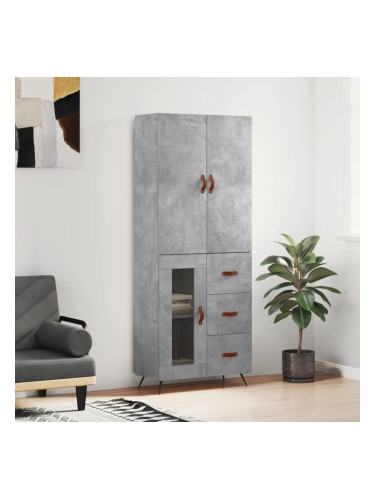 Sonata H Висок шкаф, бетонно сив, 69,5x34x180 см, инженерно дърво