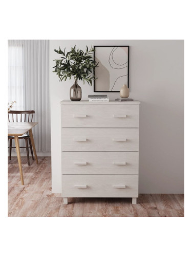 Sonata H Сайдборд HAMAR бял 79x40x103,5 см борово дърво масив