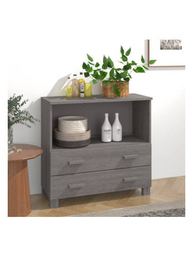 Sonata H Сайдборд HAMAR, светлосив, 85x35x80 см, борово дърво масив