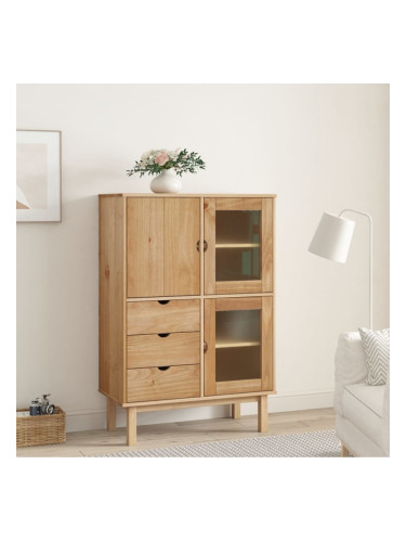 Sonata H Висок шкаф OTTA, 85x43x125 см, борово дърво масив