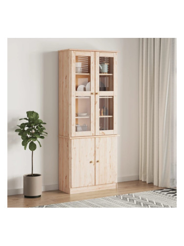 Sonata H Шкаф витрина ALTA, 77x35x186,5 см, бор масив