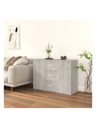 Sonata H Сайдборд, бетонно сив, 91x29,5x65 см, инженерно дърво