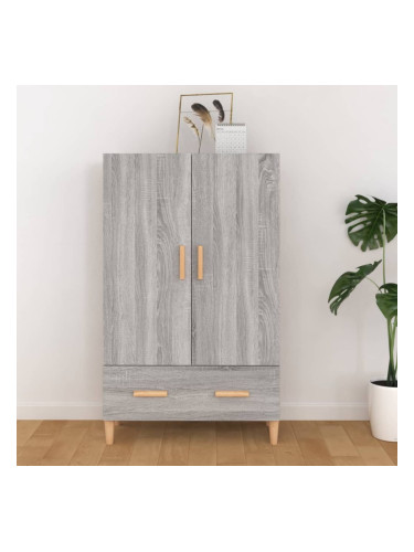 Sonata H Висок шкаф, сив сонома, 70x31x115 см, инженерно дърво