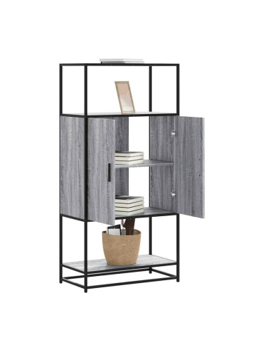 Sonata H Висока дъска Grey Sonoma 68x35x139 cm Обработено дърво и метал