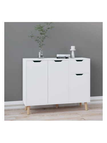 Sonata H Сайдборд, бял гланц, 90x30x72 см, инженерно дърво