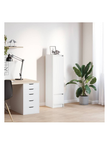 Sonata H Висок шкаф, бял 29,5x34x119,5 см, инженерно дърво