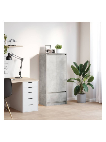Sonata H Шкаф с чекмеджета, бетонно сив 55,5x34x119,5 см инженерно дърво