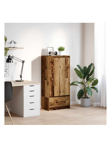Sonata H Шкаф с чекмеджета, старо дърво 55,5x34x119,5 см инженерно дърво