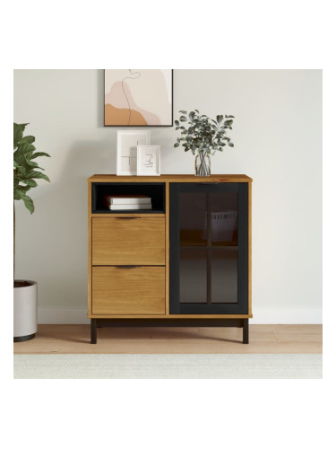 Sonata H Бюфет със стъклени вратички FLAM 80x40x80 см бор масив