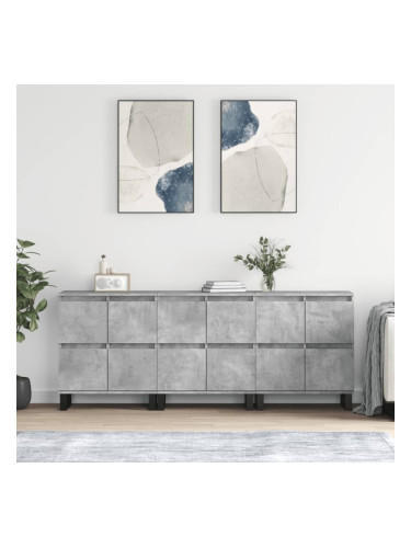 Sonata H Сайдборди, 3 бр, бетонно сиви, инженерно дърво
