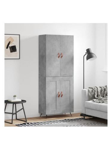 Sonata H Висок шкаф, бетонно сив, 69,5x34x180 см, инженерно дърво