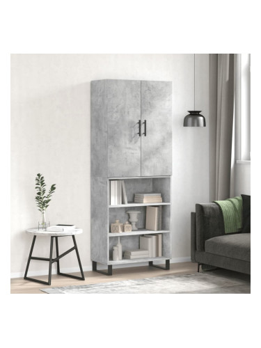 Sonata H Висок шкаф, бетонно сив, 69,5x34x180 см, инженерно дърво