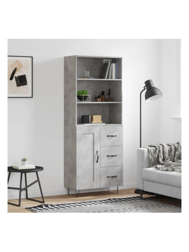 Sonata H Висок шкаф, бетонно сив, 69,5x34x180 см, инженерно дърво