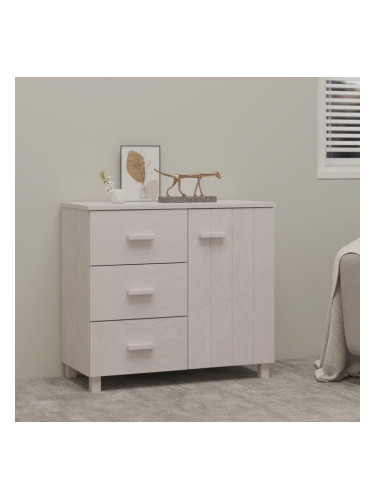 Sonata H Сайдборд HAMAR бял 90x40x80 см борово дърво масив