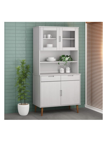 Sonata H Надстройка за шкаф MOLDE бял 90x35x100 см бор масив