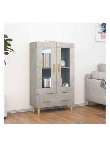 Sonata H Висок шкаф, бетонно сив, 70x31x115 см, инженерно дърво