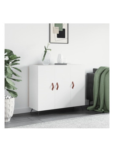 Sonata H Сайдборд, бял, 90x34x80 см, инженерно дърво