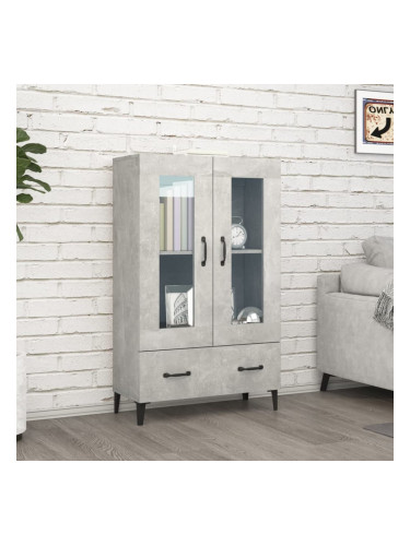Sonata H Висок шкаф, бетонно сив, 70x31x115 см, инженерно дърво