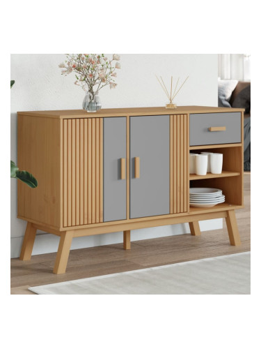 Sonata H Сайдборд OLDEN, сиво и кафяво, 114x43x73,5 см, бор масив