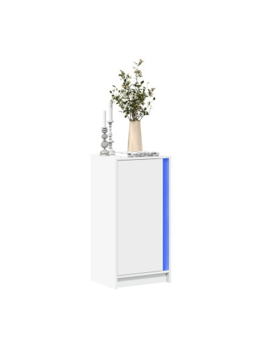 Sonata H Сайдборд с LED, бял, 42,5x34x85 см, инженерно дърво