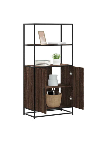 Sonata H Висока етажерка Кафяв дъб 68x35x139 cm Обработено дърво и метал