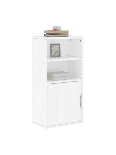 Sonata H Страничен шкаф ODDA White 40x24x79 cm Масивна дървесина Бор