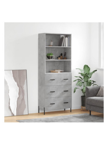 Sonata H Висок шкаф, бетонно сив, 69,5x34x180 см, инженерно дърво