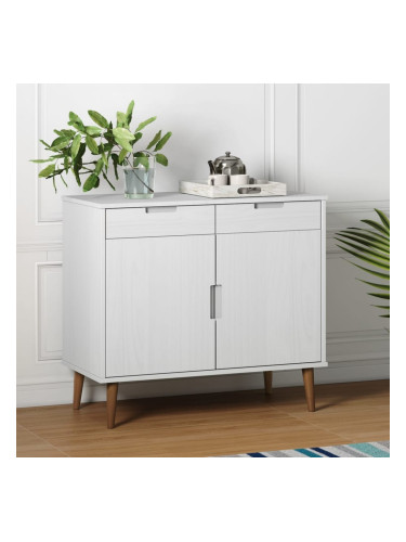 Sonata H Сайдборд MOLDE бял 90x40x80 см бор масив