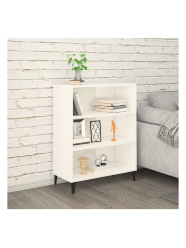 Sonata H Сайдборд, бял гланц, 69,5x32,5x90 см, инженерно дърво