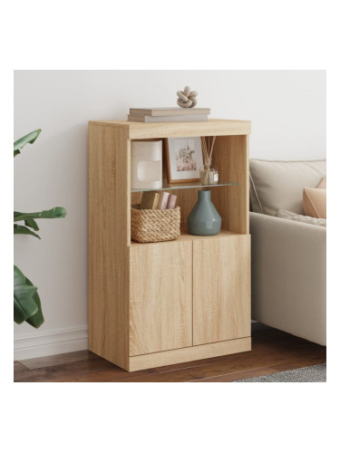 Sonata H Сайдборд с LED светлини, сонома дъб, 60,5x37x100 см